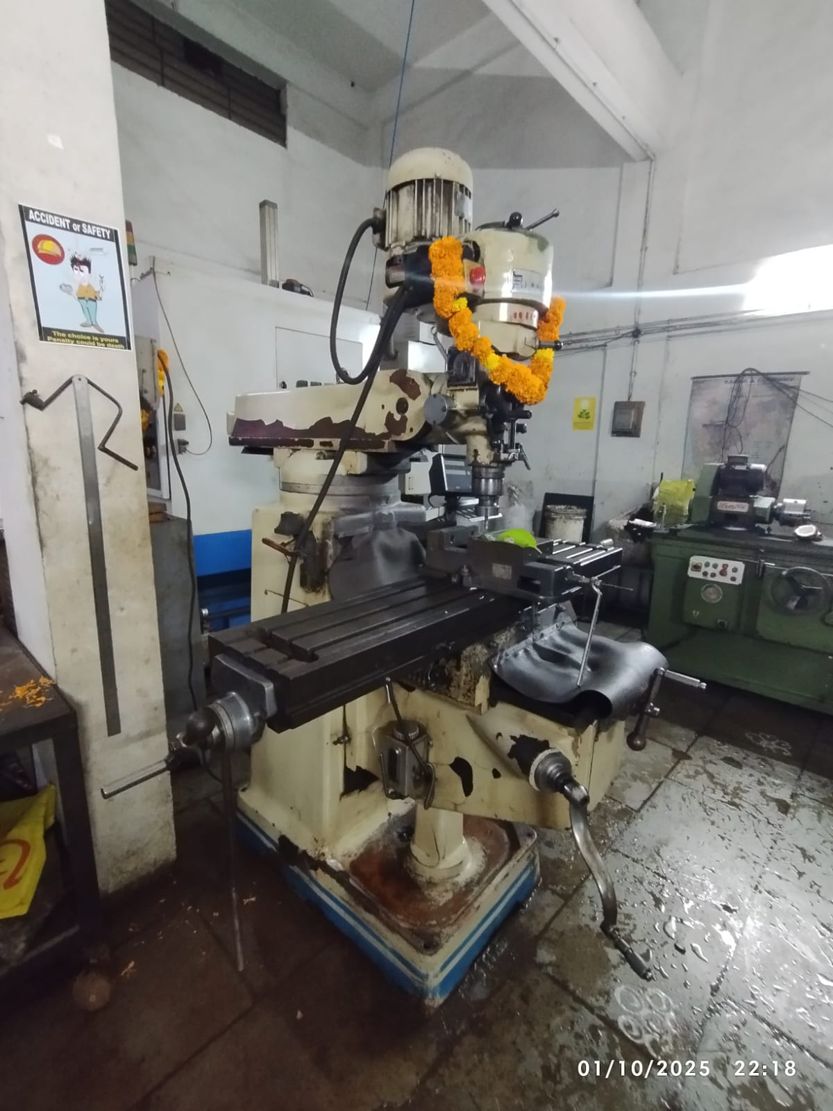 Precision milling machine on the shop floor